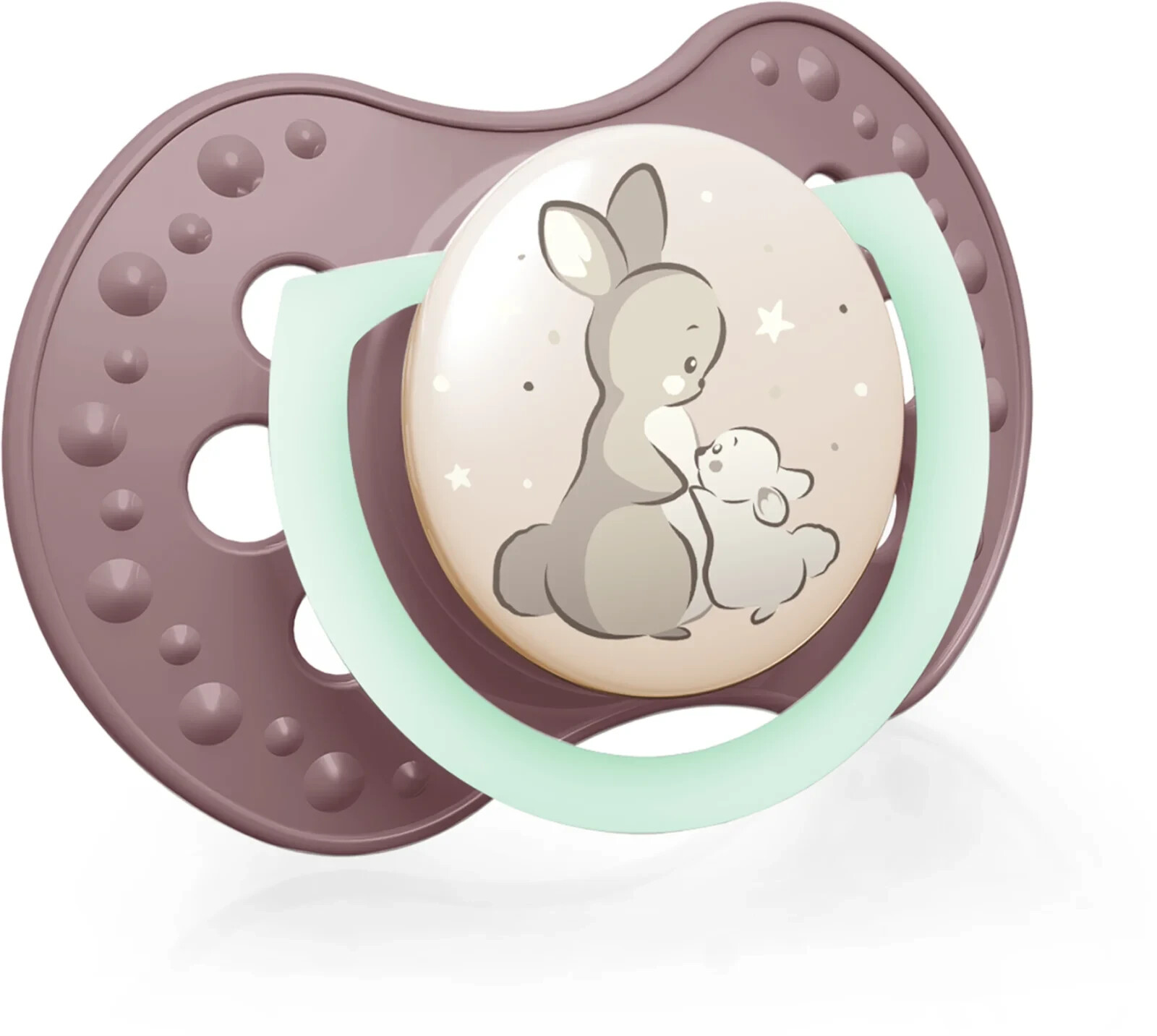 LOVI Dummy / Soother for Reborn Doll Brown / Pink with BUNNY