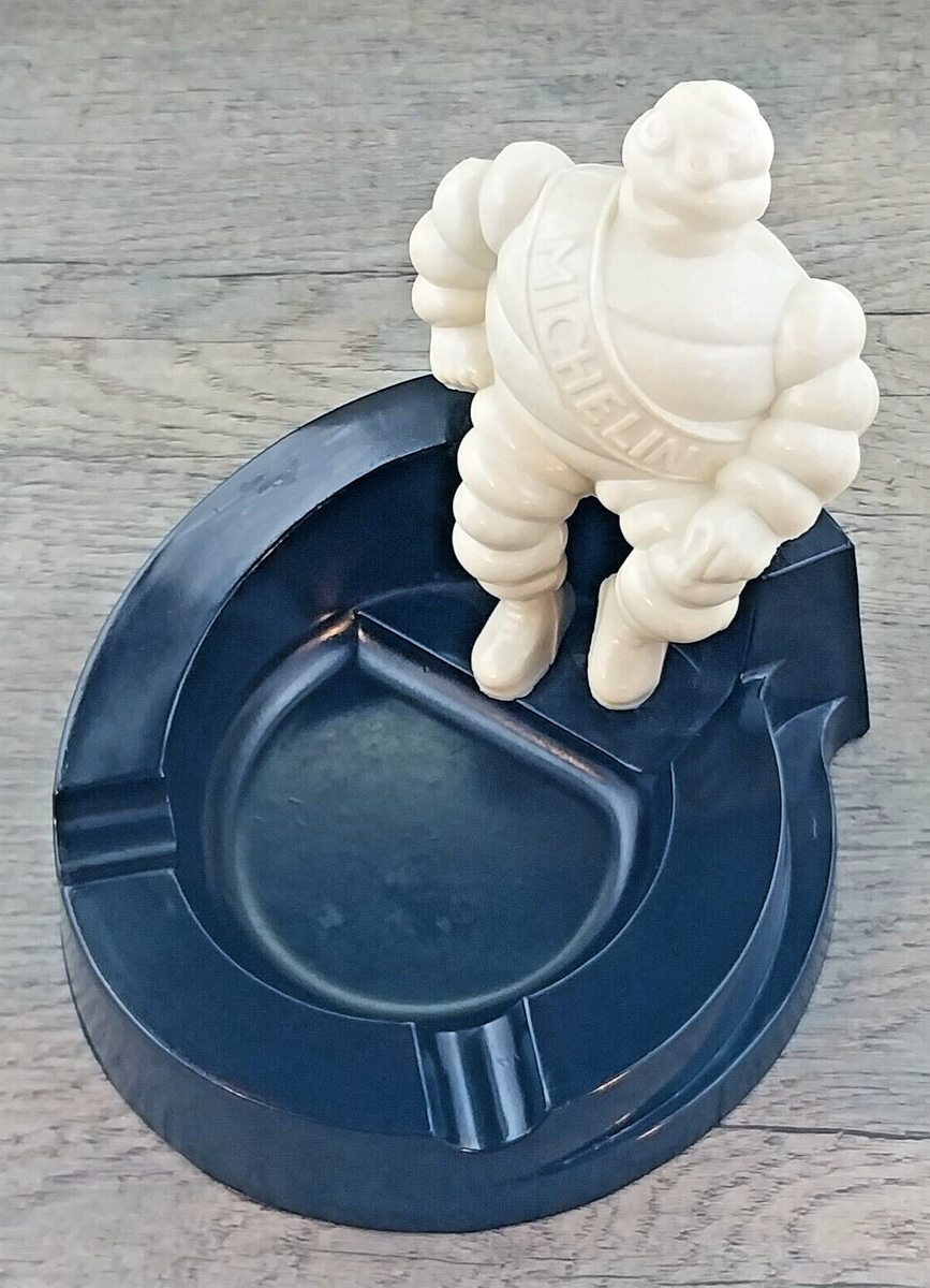 Vintage Michelin Man Bibendum Ashtray MADE IN U.S.A. Black 