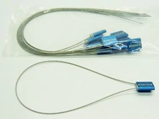 10 pcs Steel Security Cable Seals, BLUE, Numbered, 18 inches in Length