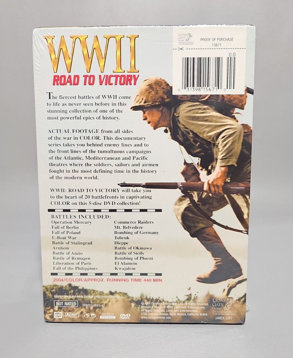 WWII - Road To Victory (DVD, 2004, 5-Disc Set) Actual Footage NEW