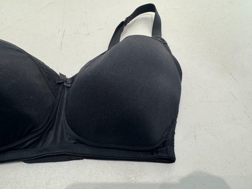 M&S Maternity Bra Wire Free Padded Seamless Breast Feeding Bra Size 32E Black - Picture 2 of 6