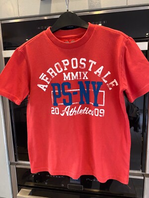 Jungen Aeropostale rotes T-Shirt Größe S (8 Jahre)