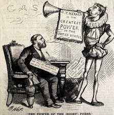 1880s Thomas Nast Political Cartoon Engraving Ulysses Grant Antique DWAA18