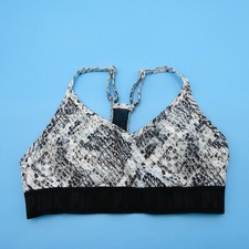 Victorias Secret Sports Bra Small Gray Black Ultimate Lightly Lined Pullover VS