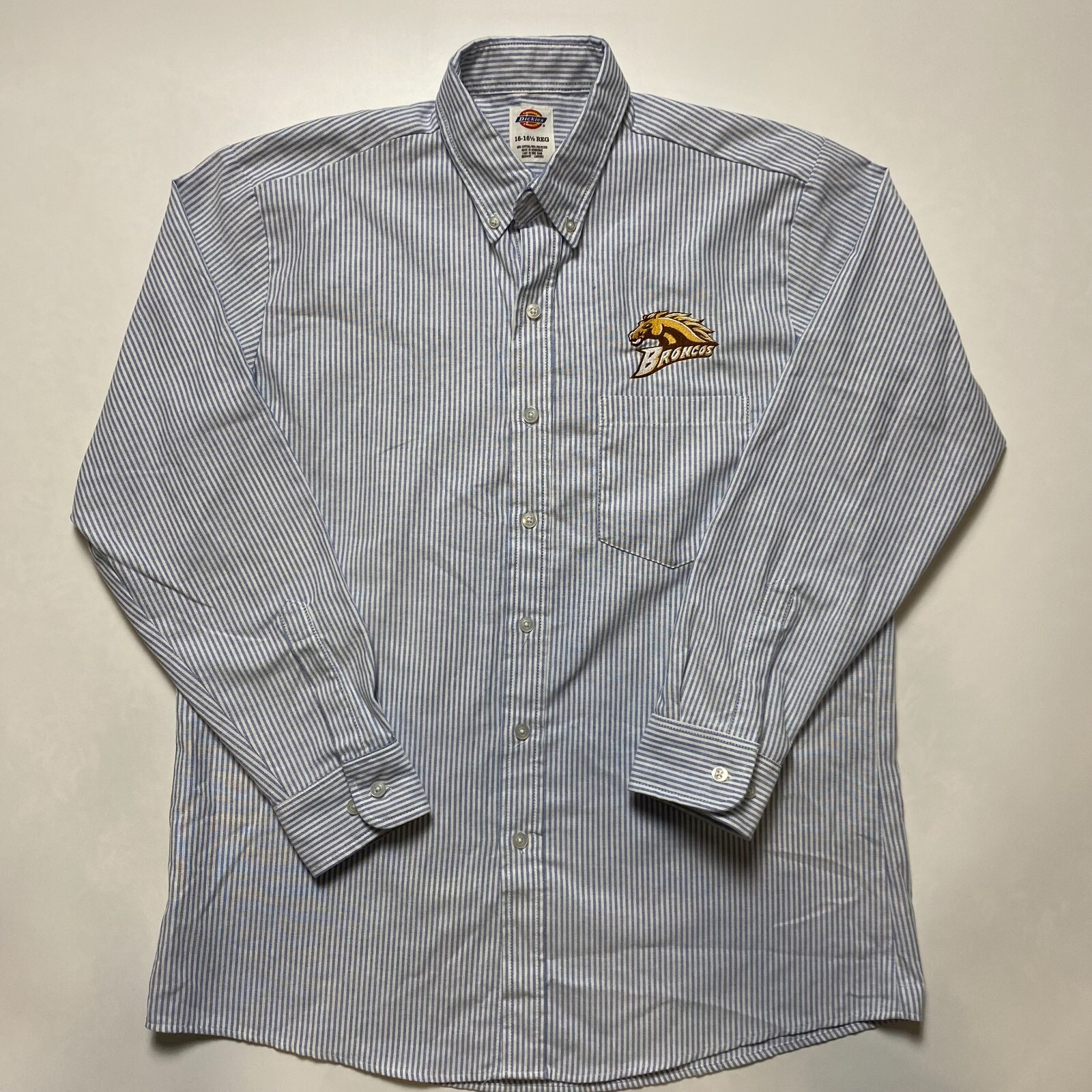 Vintage Dickies Blue Long Sleeve Work Shirt Mens Size 16-16.5