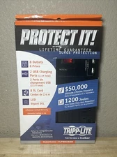 Tripp Lite TLP88USBB Surge Protector 8 Outlets 2 USB Charging Ports 8-Foot Power