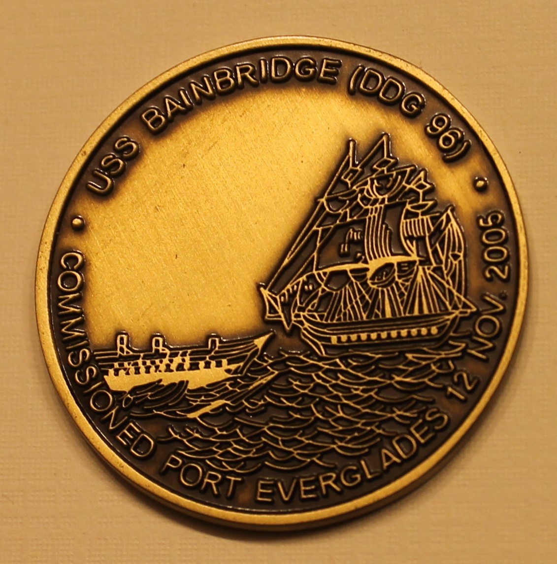 USS Bainbridge DDG-96 Navy SEAL Team 6 DEVGRU Sniper Challenge Coin-image
