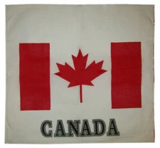 22"x22" Canada White W/ "CANADA" Black Letters 100% Cotton Bandana