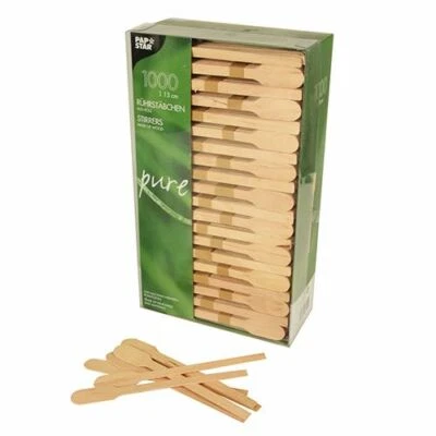 Papstar Rührstäbchen Holz "pure" 13 cm Einwegbesteck Kaffee biologisch abbaubar