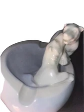 Old C.1937 GEROLD PORZELLAN BAVARIA Porcelain POLAR BEARS #5418 Blue Mint Cond.