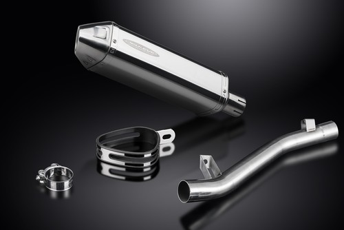 Suzuki GSF650 Bandit 2005-2007 Slip On 13" TriOval Stainless Exhaust Muffler Kit - Picture 5 of 5