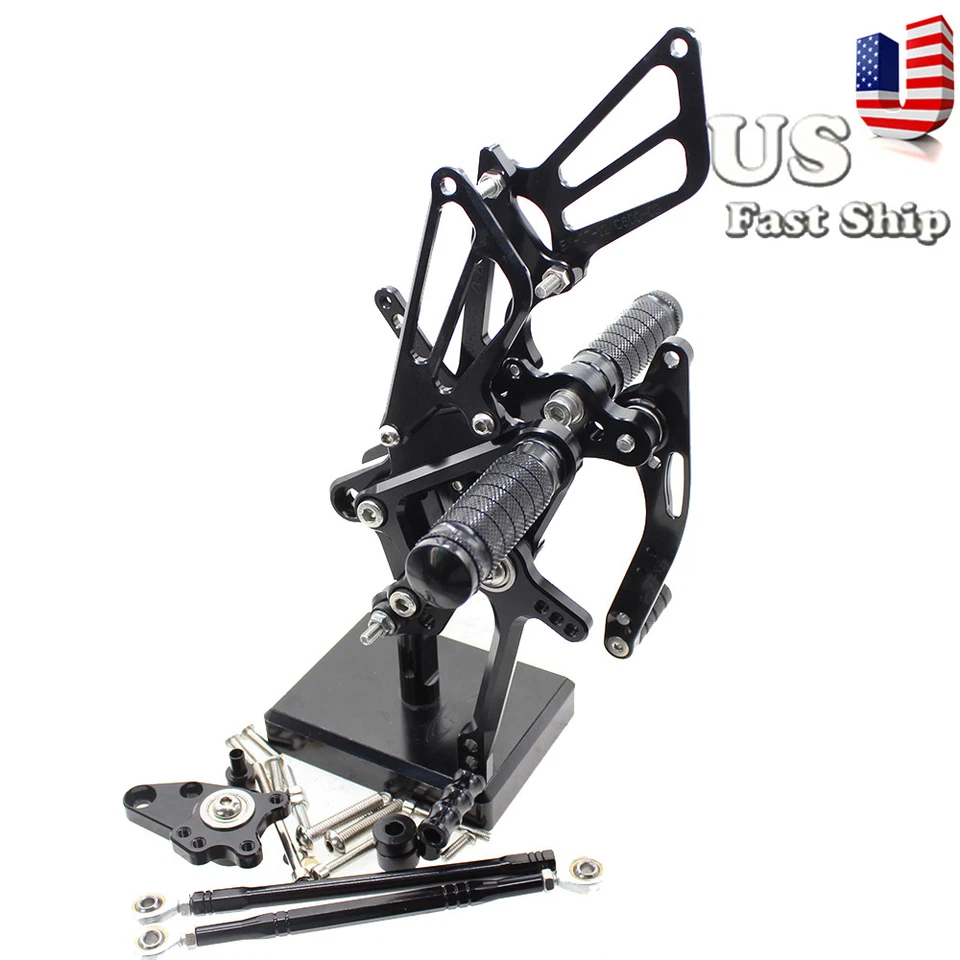 Juego de estriberas CNC de EE. UU. reposapiés trasero para HONDA CBR600RR 03-06 CBR1000RR 2004-2007 Foto 2 de 4