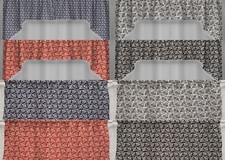 Floral Damask Valances, Curtains or Swags 4 Colors Available