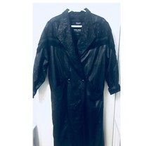 Vintage 80s Wilson's Long Leather Coat w/ Thinsulate Lining, Sz Womens L or XL