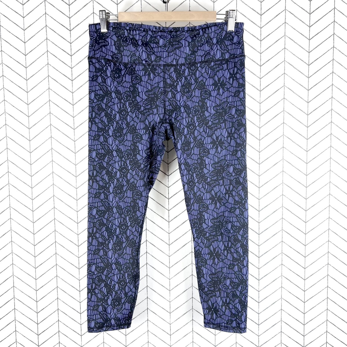 Guru Active Leggings Capri Pants Stretch Size Medium Purple Black | eBay