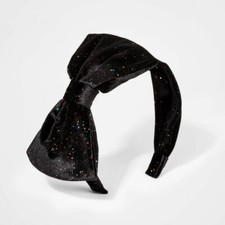 Cat  Jack - Girls' Sparkle Velvet Headband - Black