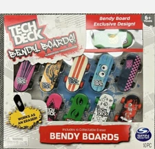 Tech Deck Bendy Boards 10 Pack Rubberized Fingerboards w/ Exclusive NEW IN BOX -