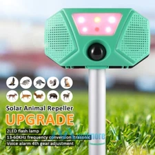 Solar LED Ultrasonic Repeller for Repelling Cat Dog Fox Rabbit Squirrel Raccoon