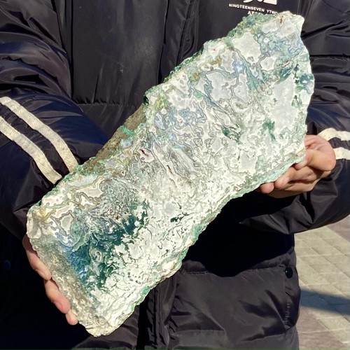 3.07LB Natural Green Water Grass Green Agate Sheet Quartz Crystal Sample - 第 11/12 張圖片