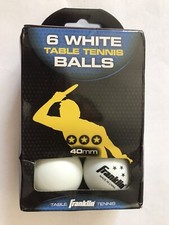 3 STARS FRANKLIN TABLE TENNIS BALLS 6 PACK WHITE 40mm