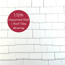 Dolls House 1:12th Scale 250 x Styrene Miniature Model Roof Tiles - Unpainted