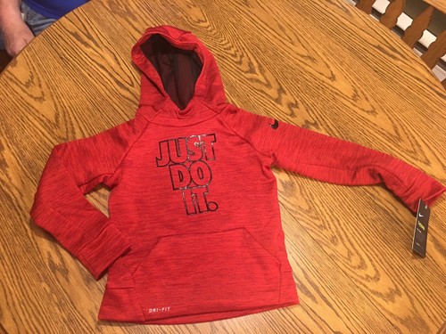 Dri-Fit Fleece Red Pullover Hoodie Size 