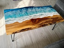 Mesa de centro Ocean de resina epoxi | Mesa de resina epoxi para decoración del hogar