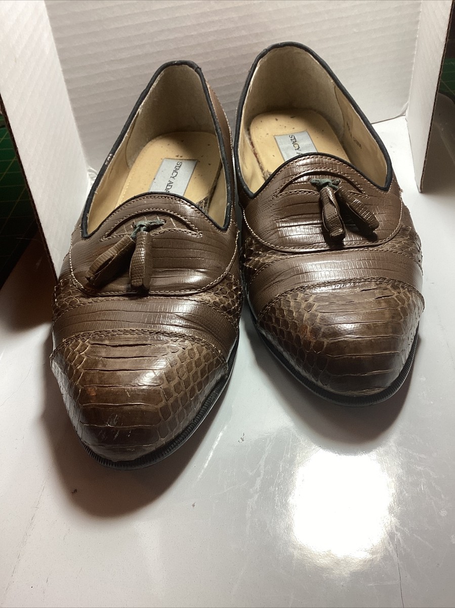 Size 9 Stacy Adams Genuine Snake And Leather Slip on Vintage  display picture 1