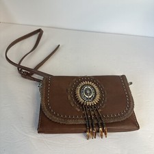 AMERICAN BLING WESTERN EMBOSSED WITH STUDS CROSSBODY PURSE