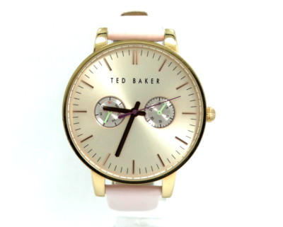 TED BAKER Rose Gold Plated Case Pink Band CHRONOGRAPH Dial Watch TE10030747