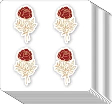 Golden Rose Flower Stickers 1In for Scrapbooking, Arts, Craft, Kids DIY, Calenda