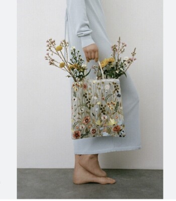 Zara Tulle Floral Tote