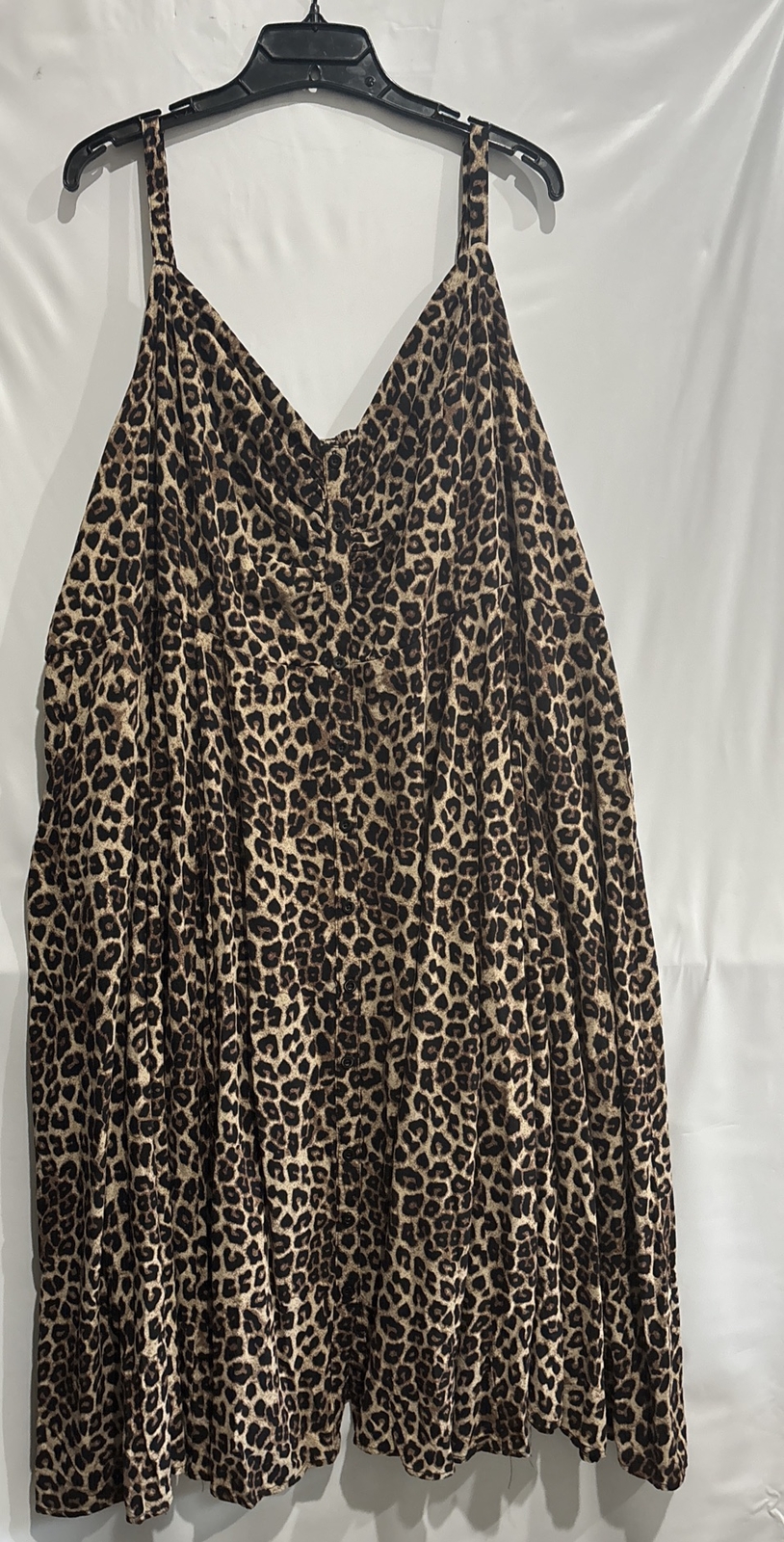 Torrid Challis Button Front Leopard Print Smock D… - image 1