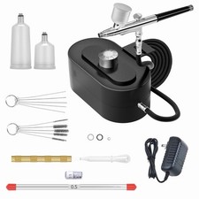 Airbrush Gun Kit With Air Compressor - Small Plug-in Dual-action Spray Paint