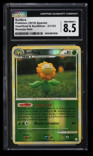 2010 HeartGold & SoulSilver Sunflora CGC 8.5 Spanish #31/123 Reverse Holo