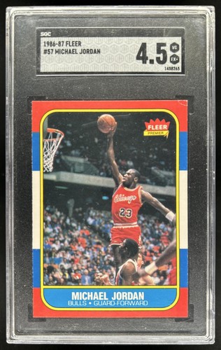 1986-87 Fleer Michael Jordan Rookie RC #57 Bulls SGC 4.5