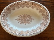 ATQ IRONSTONE BROWN TRANSFERWARE - GREENWOOD TRENTON NJ - SOAP DISH -EARLY 1900s