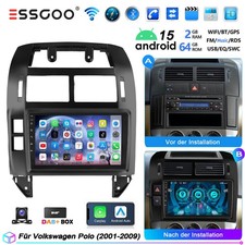 DAB+ 2+64G Für VW Polo 9N 2001-2009 Android15 Carplay Autoradio GPS Navi Kamera+