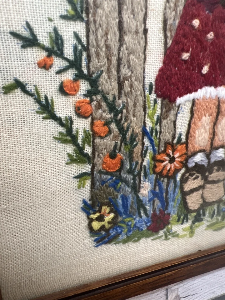 Kit Bordado Paragon Crewel Enmarcado Observación de Aves Hummel Niña Niño De Colección 1976 13x13 Foto 3 de 4