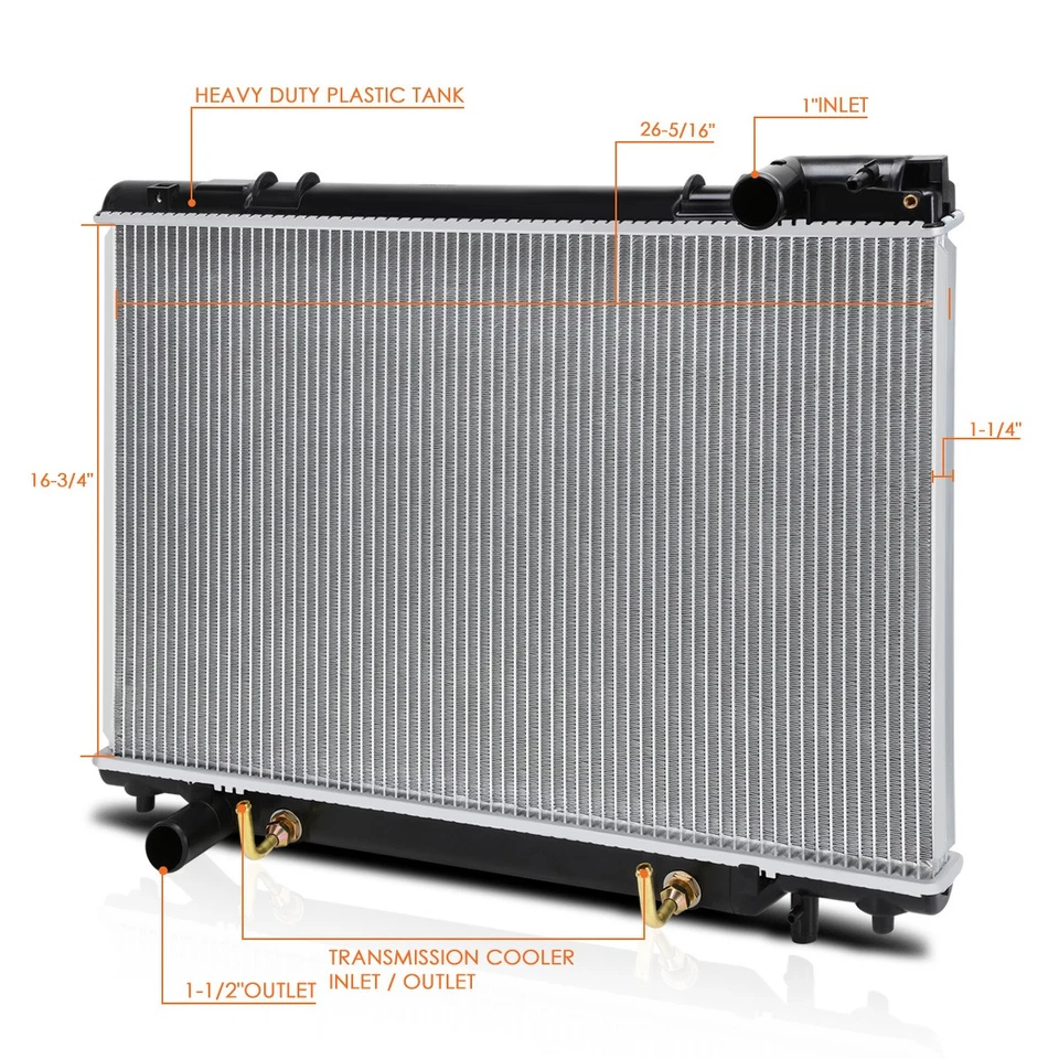 Radiador de enfriamiento completo de aluminio estilo fábrica OE para 91-95 Previa AT/MT DPI-1155 Foto 2 de 4