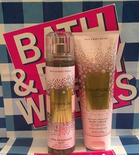 Bath  Body Works CHAMPAGNE TOAST Fragrance Mist  Body Cream Set NEW