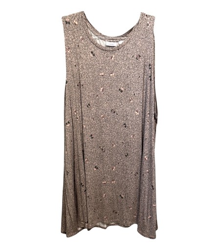 LOGO LAYERS 3X Sleeveless Tunic Top Floral Pink/Gray