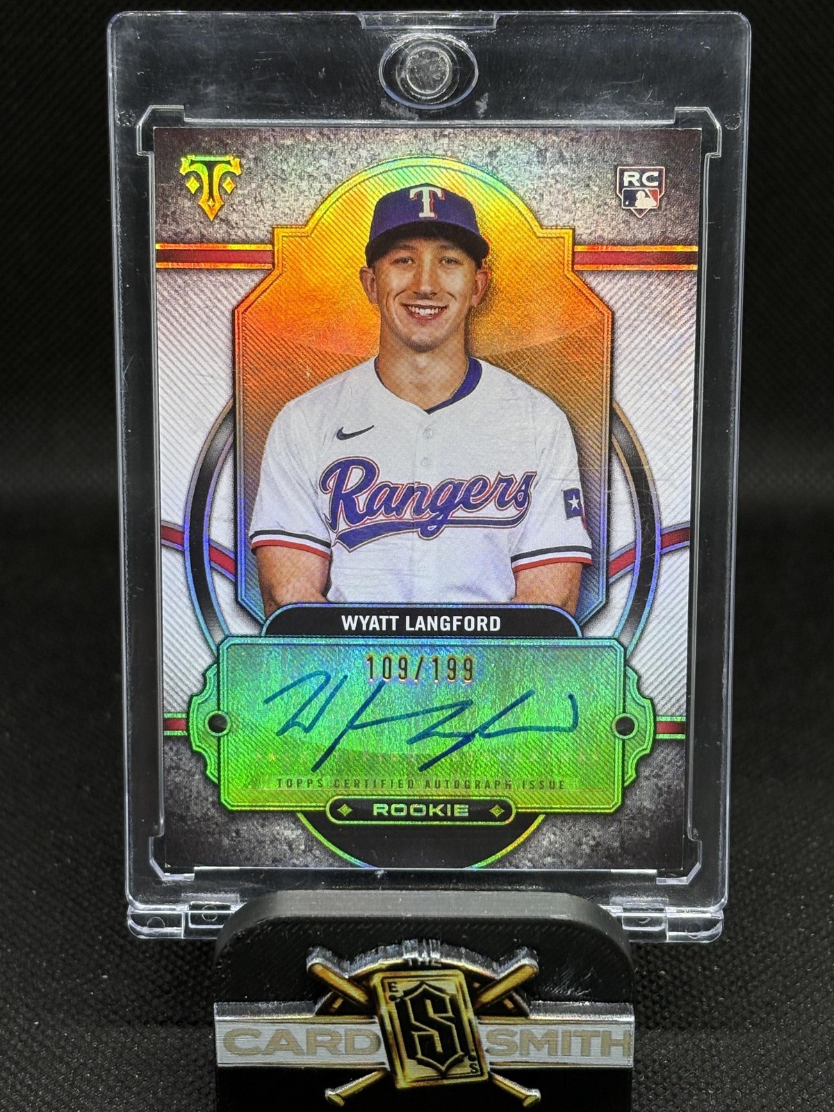 Wyatt Langford #RA-WL Baseball Cards 2024 Topps Triple Threads Rookie Autograph trading card — raw and PSA graded price guide