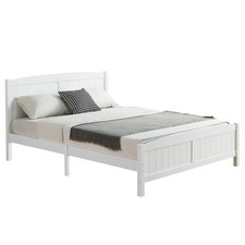 Twin Full Queen Size Wood Bed Frame Wooden Slat with Headboard and Footboard