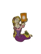 Disney Parks Pin Tangled Rapunzel and Pascal Sitting With Lantern