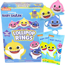 Baby Shark Lollipop Rings, Individually Wrapped Birthday Party Favors, Character
