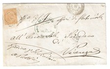 Regno d'Italia - Piego con numerale Lombardo Veneto di Barbarano e 10 c. Torino