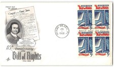 US #1312 FDC, 1966, Art Craft, block of 4