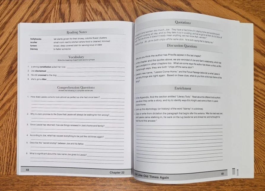 Memoria Press Lassie Come-Home STUDENT STUDY GUIDE, No writing, 4th grade Lit. - Image 3 of 3