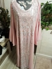 Abaya Gewand Prinzessin Kostüm Maxikleid Hochzeit Glamour Stickerei Gr 42